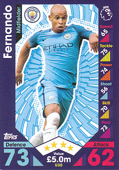 Fernando  Manchester City 2016/17 Topps Match Attax Extra  #U30
